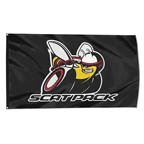 Cayyon Scatpack Mopar Banner Flag Dodge Chrysler Auto Parts Racing Bee Pack Scat Perfect for Your Home Flagpole Tailgating Wall Banner Decoration