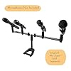 Simplurfi Stereo Array Spacing Bar Microphone Mount with Ruled Markings - Holds Up to 4 Mics - X-Y and ORTF Mic T-Bar Bracket, Fits 3/8" and 5/8" Mic Stands with Included Adapter #3