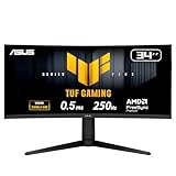 ASUS TUF Gaming VG34WQML5A 34 Zoll WQHD Monitor (Fast VA Panel, Curved, 250 Hz, 0,5 ms Reaktionszeit, 3440x1440, AMD FreeSync Premium, ELMB, DisplayHDR 400, Gaming AI, 2x DisplayPort 1.4, 2x HDMI 2.0)