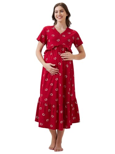 Image of AV2 Women's Cotton Midi Maternity Nighty
