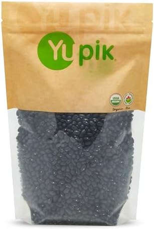 Yupik Organic Black Turtle Beans, 2.2 lb (35.3 oz), Non-GMO, Vegan & Gluten-Free, USDA Certified, Kosher, Dried Beans, Excellent Source of Protein & Fiber, Perfect for Soups, Salads & Dips