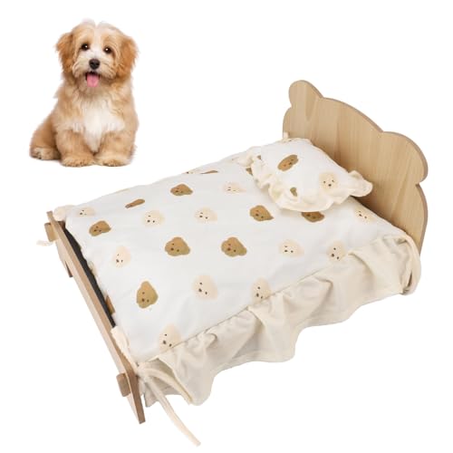 BAOFUYA Letto per Cani Grande in Legno, Struttura Rinforzata con Telaio in Legno Letto per Habitat per Gatti per Gatti, Cani, Conigli, Piccoli Animali