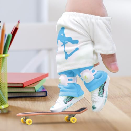 Scooter de dedos con pantalones y zapatos de mini patineta 3