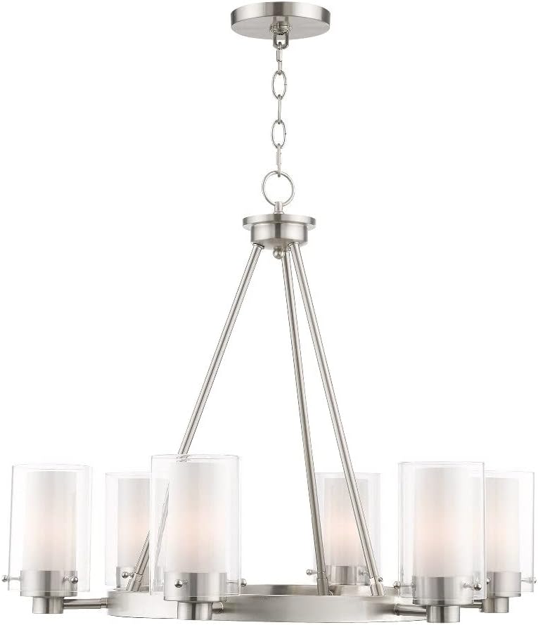 Livex Lighting 50676-91 Manhattan 6-Light Chandelier, Brushed Nickel