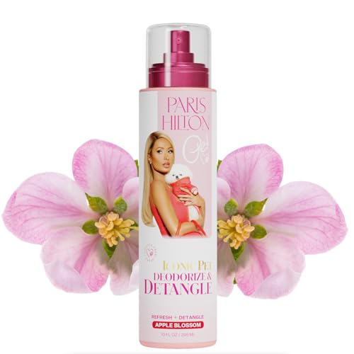 Paris-Hilton-Dog-Perfume-Deodorizer-Detangler-Odor-Neutralizing-with-Sweet-Floral-Apple-Blossom-Scent-Sulfate-Free-Vegan-Hypoallergenic-for-All-Pet-Breeds-10oz295ml Paris Hilton Dog Perfume Deodorizer Detangler Odor Neutralizing with Sweet Floral Apple Blossom Scent Sulfate Free Vegan Hypoallergenic for All Pet Breeds 10oz295ml
