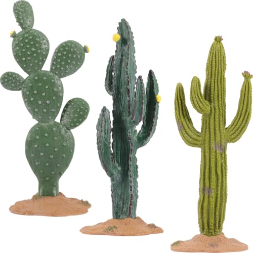 Gadpiparty 3 piezas de cactus artificiales de PVC plantas decoración en miniatura para sala de estar coche dormitorio con aspecto realista