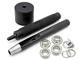 CRAFTMEmore Grommet Tool Eyelet Punch Setter Anvil and Hole Punch Cutter for Applying 1/4 Grommets (1/4 Inch)
