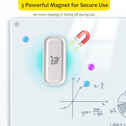 Image of maxtek Magnetic Dry Erase Eraser, Pure White, 8 Pack