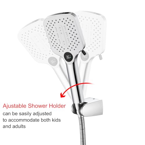Set de douche YangMY en ABS chromé avec affichage digital de température et flexible robuste - 2