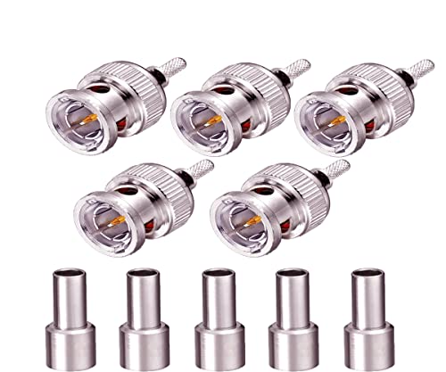 Connecteur BNC mâle 75 ohm à sertir pour câble RG179 RG174 RG316 (Lot de 5)