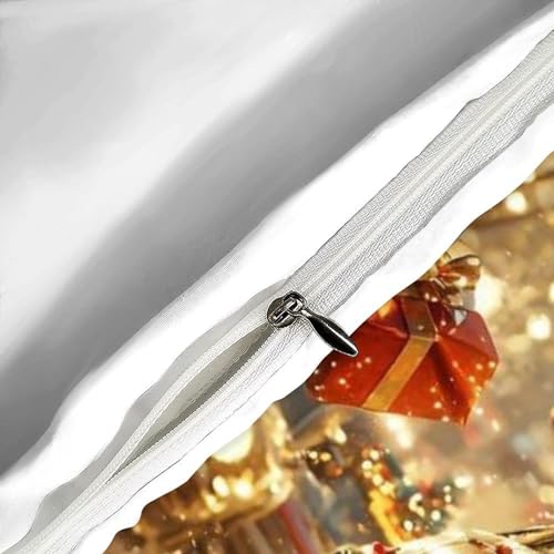 Housse de couette Noël 135x200 parure de lit single couvre-lit microfibre avec taies d'oreiller