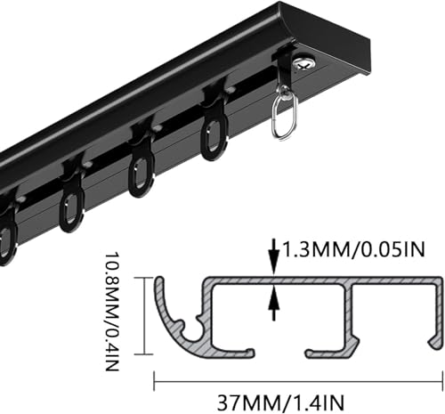 Rail de rideau de plafond à double rangée pour cloisons de séparation de pièce - 3
