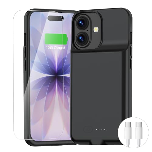 BOPPS Battery Case for iPhone 17【Support Carplay】 Ultra-Powerful 8500mAh Portable Rechargeable Protective Extended Charger Cover for iPhone 17 Charging Case-6.3inch，Black