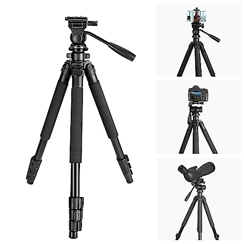 CelticBird 64.5 inch Travel Portable Tripod- Compatible with SLR Cameras, Cell Phones, Binoculars, Spotting Scopes, Monoculars