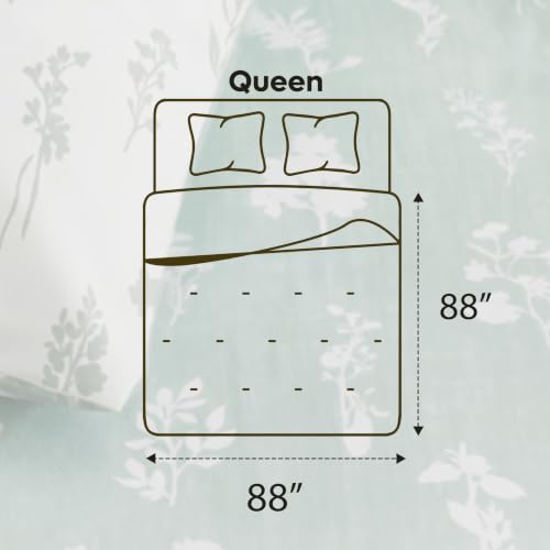 Image of Utopia Bedding 3 Pc Queen Comforter Set, Printed Comforter, Meadow Mist | Comforter Set Includes Comforter (88x88) Inches, 2 Shams (20x26) Inches. Soft Microfiber Down Alternative, Machine Washable.