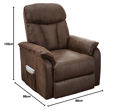 Fernsehsessel | Braun | Mikrofaser Antik | mit Liegefunktion – Bild 4