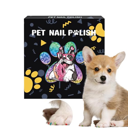 YNPQTDS Esmalte para Uñas De Mascotas - Juego De 12 Colores De Secado Rápido para Mascotas,Impermeable, Accesorios De Aseo para Animales Pequeños para Decoración Diaria, Fiestas, Eventos Y Fotos