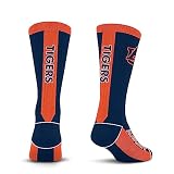 For Bare Feet NCAA AUBURN TIGERS MVP Crew Sock Team Color Medium