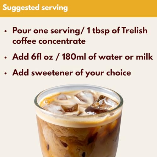 Image of Trelish Coffee Concentrate - Cheesecake| 360ml-24 servings | Single Servings | Coffee decoction,Perfect for Hot or Iced Instant Coffees, Sugar Free, Shelf Stable, No Refrigeration, Travel Friendly |