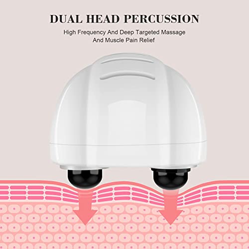 Cotsoco Handheld Neck Back Massager - Double Head Electric Full Body Massager - Deep Tissue Percussion Massage Hammer For Muscles, Arm, Neck, Shoulder, Back, Leg, Foot (Black) #TOP2