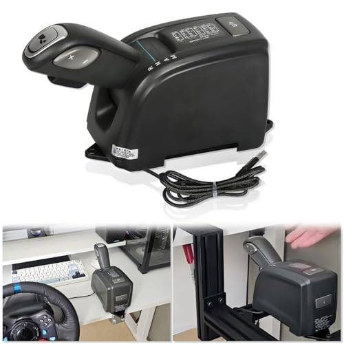 RYLNOK 3-in-1 Handbrake&Automatic&Manual Transmission Gear Shift for PC USB for ETS 2 European/American Truck SIM Racing ATS CTS Fit for Logitech G923 G29 G27 G25 and T-GT II T300 T500
