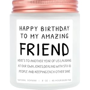 Gelukkige Verjaardagscadeaus voor Vriendschap, Cadeau Grappige Kaars voor Beste Vriend, Collega en Bestie, Present Lavendel Kaars voor Moederdag