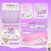 Muñeca Bebé SMILESSKIDDO con Cuna Portabebés de 12 Pulgadas, Set de Juego para Niños Pequeños | Accesorios con Manta Lavable, Almohada y Biberón, Muñecas de Cuerpo Suave para Niñas de 2+ Años, Juguetes y Regalos 4