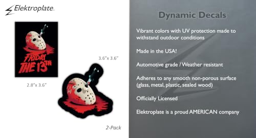 Image of Elektroplate Jason Voorhees Hockey Mask Premium Dynamic Car Decal Set of 2