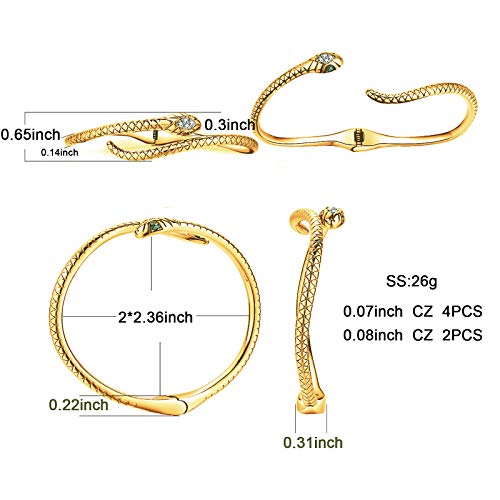 Presentski Snake Bracelets Gold Open Bangle Cuff Bracelet Snake Jewelry for Women Serpent Wrap Bypass Bracelet Adjustable4