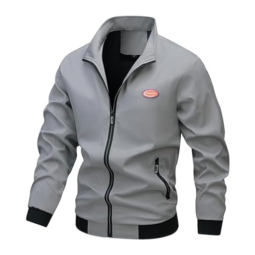 Generisch Chaqueta de invierno para hombre, chaqueta casual para primavera, chaqueta juvenil, a prueba de viento, capa fina de béisbol a cuadros, gris, XL | Ya disponible en tu tienda friki favorita! En mundofriki.es!