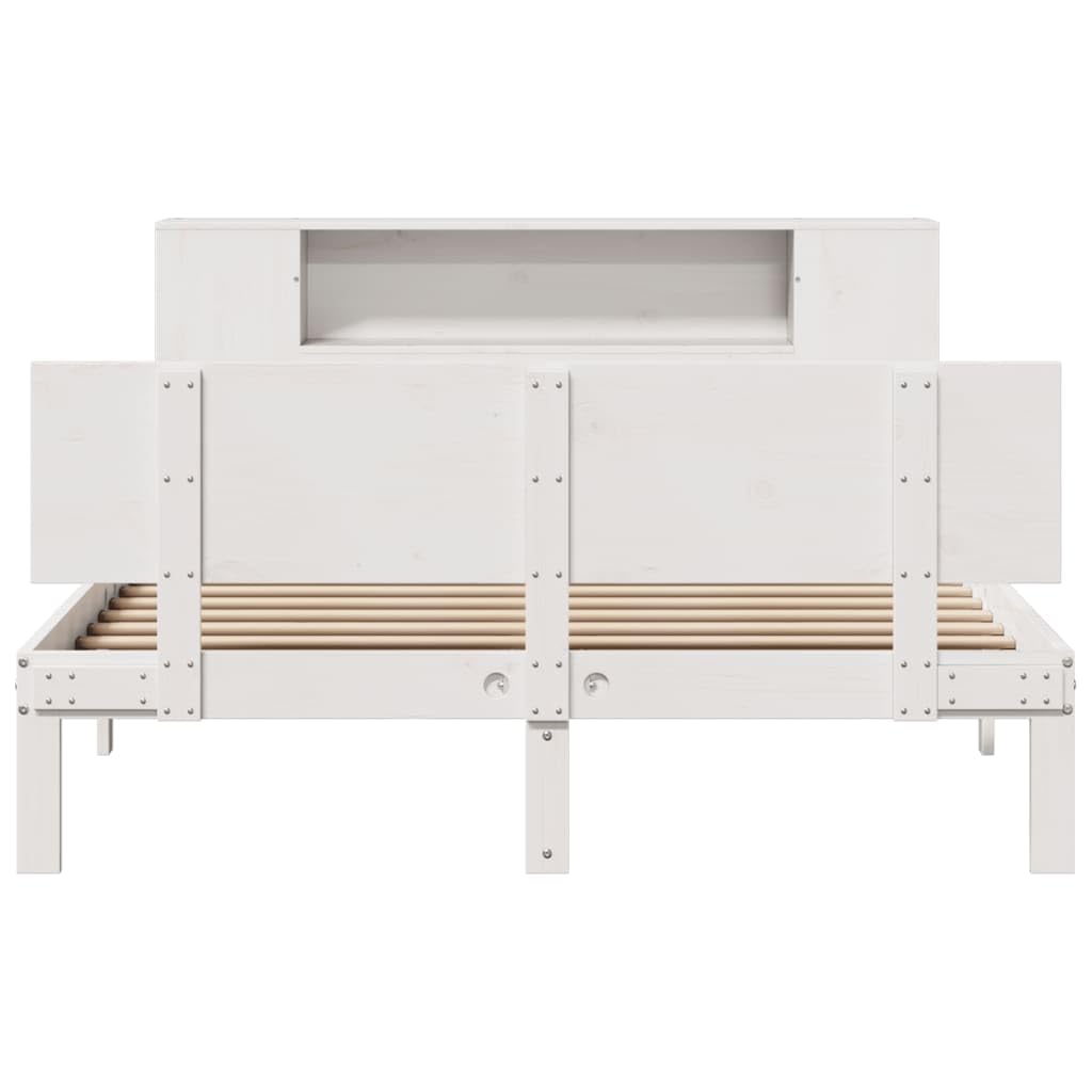 vidaXL Letto Libreria senza Materasso Bianco 140x190 cm Legno di Pino