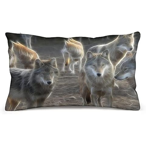 ATZTD Wolf Pillowcase Bed Home Decor Pillow Cover Soft and Cozy Brushed Microfiber Hidden Zipper Closure Print Cover