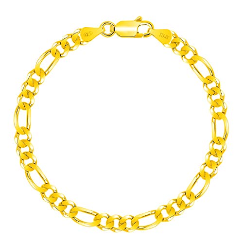 Bracelet maille Figaro Argent doré 18 carats de 5mm, l'idée cadeau parfaite pour marquer les esprits
