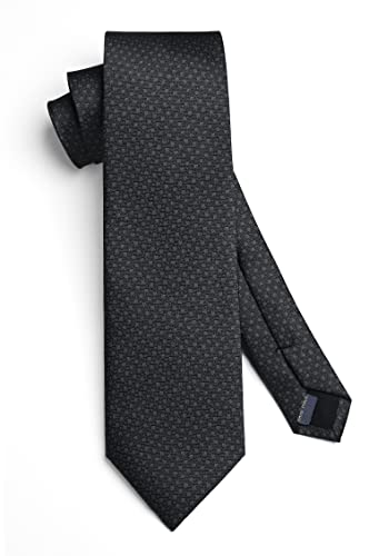 Image of HISDERN Mens Ties Plaid Tie and Pocket Square Set Classic Woven Formal Checkered Neckties & Handkerchief Wedding Party