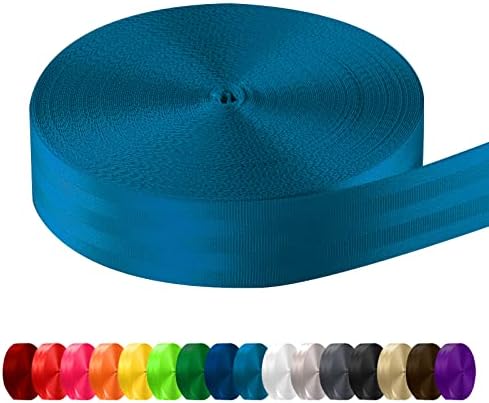 WEBSUKA Polyester Webbing Strap 16+Colors – 1"&1.5"&1.9" – 16.5 25 33 55 Yards Heavy Duty Webbing Roll, Flat Webbing Strap for Indoor&Outdoor Gear, Climbing, DIY Crafting, Repairing 1" 33yards