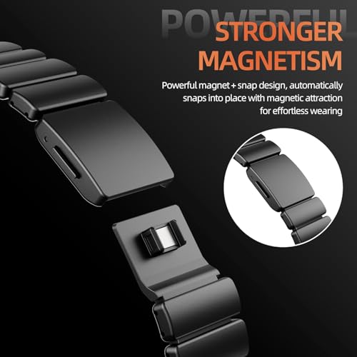 Image of Morofy Titanium Silicone Dual-Layer Link Bands Compatible with Apple Watch Band Ultra 3 /2 /1 49mm 46mm 45mm 44mm Men Women Magnetic Clasp Metal Strap for iwatch Series 11 10 9 8 7 6 5 4 SE (Black|Black)