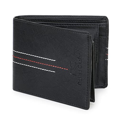 Image of Dezire Crafts Men Formal, Casual Black Artificial Leather Wallet (6 Card Slots) (Black1)