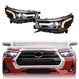 1 Pair LED Headlight Assembly, Compatible With Toyota Hilux 2021-2024, Sequential Headlights Assembly
