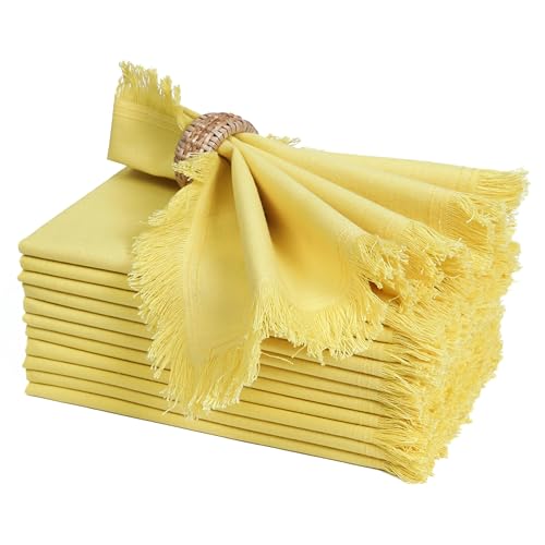 Servilletas de Tela de Algodón Set x12 18x18 Pulgadas Amarillo miniatura 6