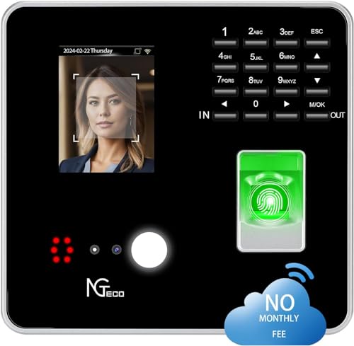 NGTeco Time Clock Cloud-Based, 4-in-1 Time Clocks for...