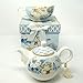 Delton Product Porcelain Tea for One in Gift Box Blue Butterfly 5.8 Inches