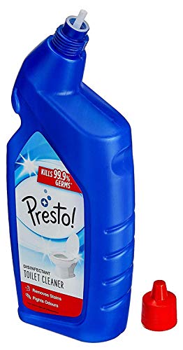 Image of Amazon Brand - Presto! Disinfectant Toilet Cleaner Liquid | Original | 3 Litre | 1 L x 3 Packs | Kills 99.9% Germs | Removes Stains | Indian & Western Toilets | Fights Odours | Cleans, Disinfects