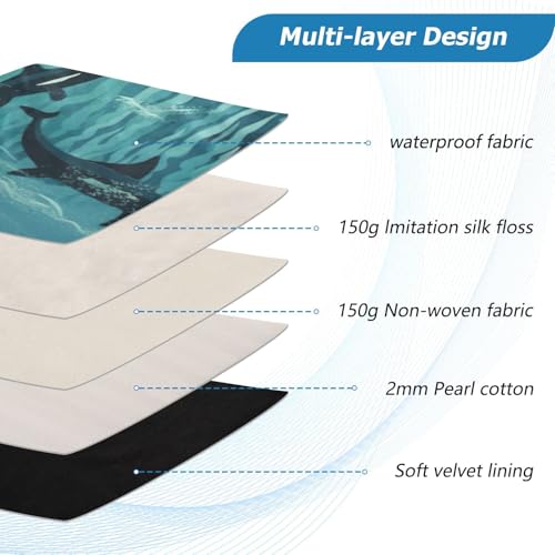 Funda protectora para laptop de 13-14 pulgadas con diseño de orca miniatura 4