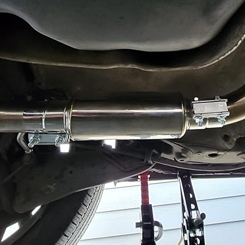 Image of LCGP 4 inch Inlet Universal Resonator,4 inch Outlet 13.77 inch Overall Length Stainless Steel High Performance Muffler, Polished, Pass-Thru Design