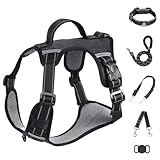 【Véritable Système de Sécurité 6-en-1 pour Chien】Une solution tout-en-un conçue pour éviter l'achat et l'assemblage fastidieux d'équipements séparés. Ce set complet assure des promenades sécurisées, des trajets en voiture plus sûrs et une tranquillité d'esprit accrue, comprenant un harnais anti-traction, un collier assorti, une laisse à double attache, une ceinture de sécurité auto, une sangle de sécurité de secours et une compatibilité avec accessoire AirTag (l'accessoire AirTag NON inclus).
