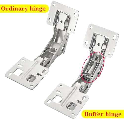 Qrity 2 PCS 175 Degree Hinges Soft Close Hinge, Frameless Hydraulic Cabinet Doors Hinges, Adjustable Mounting Hinges for Cabinet, Cupboards, Wardrobe by QRITY - Image 4