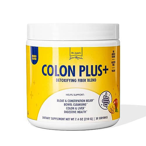 Colon Plus, Colon Cleanser, Dietary Psyllium Husk Fiber and Probiotics Supplement, Helps Promote Regularity, Helps Support Intestinal Health and Promote Digestive Health, 30 Servings, Mango Flavor