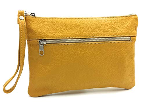 franartPiel - Cartera de mano con asa Piel Ubrique - Alta Caliad - Amarillo