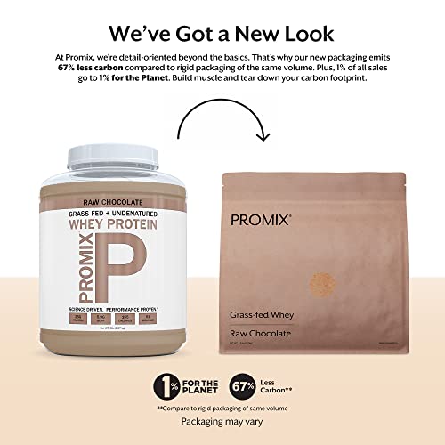Image of ProMix Nutrition Whey Protein Powder, Raw Chocolate - Grass-Fed - Post Workout Fitness & Nutrition Shakes, Smoothies, Baking & Cooking Recipes - Gluten-Free & Keto-Friendly - 5 Pound (Pack of 2)