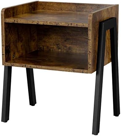 Yaheetech Bedside Table, Industrial Stackable Side Table with Open Storage, 2...